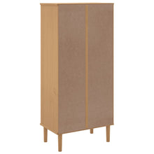 Carica l&#39;immagine nel visualizzatore di Gallery, Libreria con 1 anta Rattan Marrone 60x35x130 cm Legno Pino