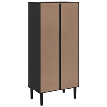 Carica l&#39;immagine nel visualizzatore di Gallery, Libreria con 1 anta Rattan Nera 60x35x130 cm Legno Pino