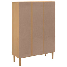 Carica l&#39;immagine nel visualizzatore di Gallery, Libreria con 2 ante Rattan Marrone 90x35x130 cm Legno Pino
