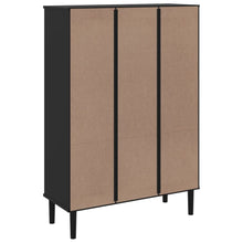 Carica l&#39;immagine nel visualizzatore di Gallery, Libreria con 2 ante Rattan Nero 90x35x130 cm Legno Pino