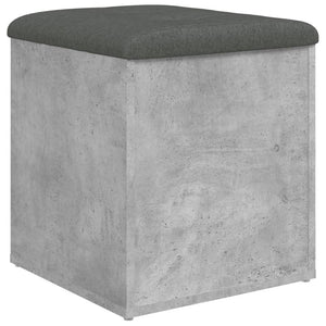 Pouf contenitore Grigio Cemento 42x42x45 cm in Legno Multistrato