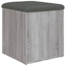 Laden Sie das Bild in den Galerie-Viewer, Pouf Contenitore Grigio Sonoma 42x42x45 cm in Legno Multistrato