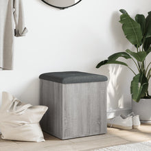Laden Sie das Bild in den Galerie-Viewer, Pouf Contenitore Grigio Sonoma 42x42x45 cm in Legno Multistrato