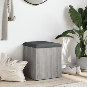 Pouf Contenitore Grigio Sonoma 42x42x45 cm in Legno Multistrato