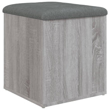 Laden Sie das Bild in den Galerie-Viewer, Pouf Contenitore Grigio Sonoma 42x42x45 cm in Legno Multistrato