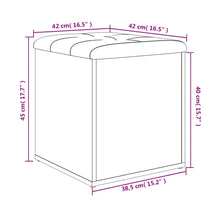 Laden Sie das Bild in den Galerie-Viewer, Pouf Contenitore Grigio Sonoma 42x42x45 cm in Legno Multistrato