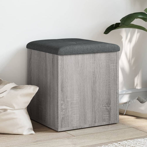 Pouf Contenitore Grigio Sonoma 42x42x45 cm in Legno Multistrato