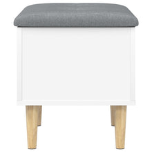Laden Sie das Bild in den Galerie-Viewer, Pouf Portaoggetti Bianco e Grigio 42x42x46 cm in Legno Multistrato