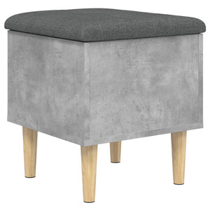 Pouf Portaoggetti Grigio Cemento 42x42x46 cm Legno Multistrato