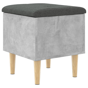 Pouf Portaoggetti Grigio Cemento 42x42x46 cm Legno Multistrato