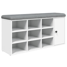 Load image into Gallery viewer, Panca Pouf Portascarpe 1 antina Bianca 102x32x50 cm in Legno Multistrato