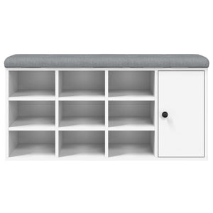 Panca Pouf Portascarpe 1 antina Bianca 102x32x50 cm in Legno Multistrato