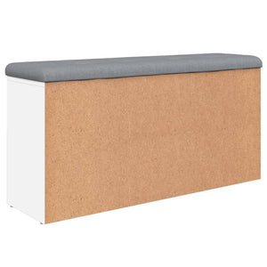 Panca Pouf Portascarpe 1 antina Bianca 102x32x50 cm in Legno Multistrato