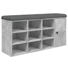Load image into Gallery viewer, Panca Pouf Portascarpe 1 Antina Grigio Cemento 102x32x50cm Legno Multistrato
