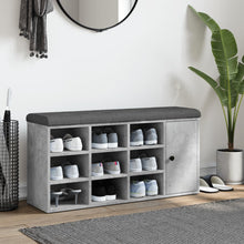 Load image into Gallery viewer, Panca Pouf Portascarpe 1 Antina Grigio Cemento 102x32x50cm Legno Multistrato