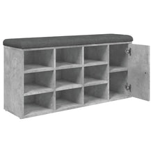 Load image into Gallery viewer, Panca Pouf Portascarpe 1 Antina Grigio Cemento 102x32x50cm Legno Multistrato