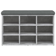 Load image into Gallery viewer, Panca Pouf Portascarpe Grigio Cemento 82x32x50cm Legno Multistrato