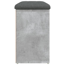 Load image into Gallery viewer, Panca Pouf Portascarpe Grigio Cemento 82x32x50cm Legno Multistrato