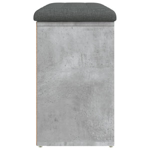 Panca Pouf Portascarpe Grigio Cemento 82x32x50cm Legno Multistrato