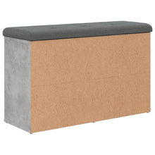 Load image into Gallery viewer, Panca Pouf Portascarpe Grigio Cemento 82x32x50cm Legno Multistrato