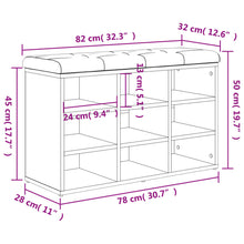 Load image into Gallery viewer, Panca Pouf Portascarpe Grigio Cemento 82x32x50cm Legno Multistrato
