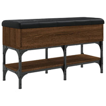 Load image into Gallery viewer, Panca Pouf Portascarpe Rovere Marrone 82x32x45 cm Legno Multistrato