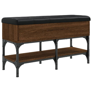Panca Pouf Portascarpe Rovere Marrone 82x32x45 cm Legno Multistrato