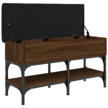 Load image into Gallery viewer, Panca Pouf Portascarpe Rovere Marrone 82x32x45 cm Legno Multistrato