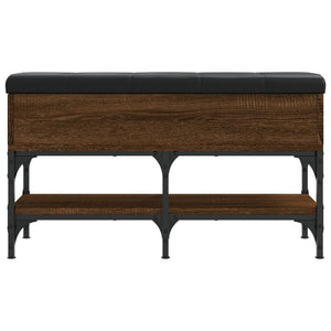 Panca Pouf Portascarpe Rovere Marrone 82x32x45 cm Legno Multistrato