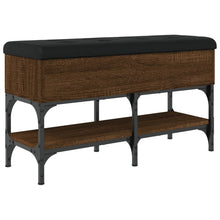 Load image into Gallery viewer, Panca Pouf Portascarpe Rovere Marrone 82x32x45 cm Legno Multistrato