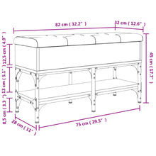 Load image into Gallery viewer, Panca Pouf Portascarpe Rovere Marrone 82x32x45 cm Legno Multistrato