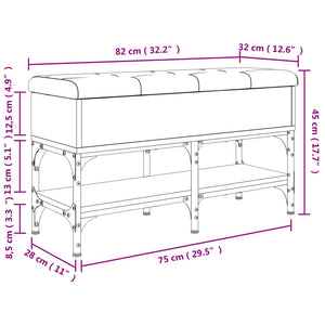 Panca Pouf Portascarpe Rovere Marrone 82x32x45 cm Legno Multistrato