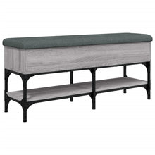 Load image into Gallery viewer, Panca Pouf Portascarpe con Vano Contenitore Grigio Sonoma 102x32x45 cm Legno Multistrato