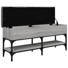 Load image into Gallery viewer, Panca Pouf Portascarpe con Vano Contenitore Grigio Sonoma 102x32x45 cm Legno Multistrato