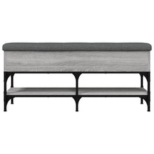 Load image into Gallery viewer, Panca Pouf Portascarpe con Vano Contenitore Grigio Sonoma 102x32x45 cm Legno Multistrato