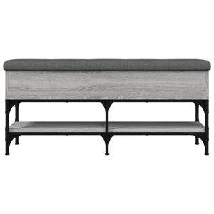 Panca Pouf Portascarpe con Vano Contenitore Grigio Sonoma 102x32x45 cm Legno Multistrato