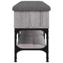 Load image into Gallery viewer, Panca Pouf Portascarpe con Vano Contenitore Grigio Sonoma 102x32x45 cm Legno Multistrato