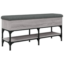Load image into Gallery viewer, Panca Pouf Portascarpe con Vano Contenitore Grigio Sonoma 102x32x45 cm Legno Multistrato