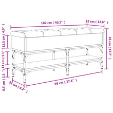 Load image into Gallery viewer, Panca Pouf Portascarpe con Vano Contenitore Grigio Sonoma 102x32x45 cm Legno Multistrato