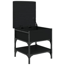 Laden Sie das Bild in den Galerie-Viewer, Pouf con Contenitore Nero 42x42x45 cm in Legno Multistrato