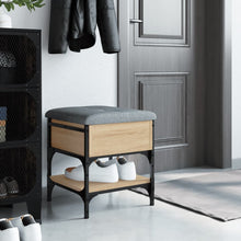 Laden Sie das Bild in den Galerie-Viewer, Pouf con contenitore Rovere Sonoma 42x42x45 cm in Legno Multistrato