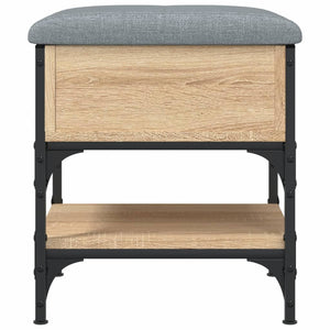 Pouf con contenitore Rovere Sonoma 42x42x45 cm in Legno Multistrato