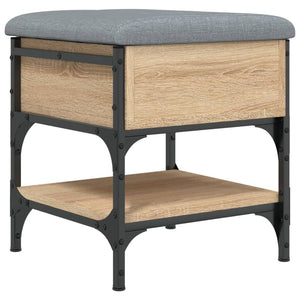 Pouf con contenitore Rovere Sonoma 42x42x45 cm in Legno Multistrato
