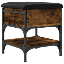 Laden Sie das Bild in den Galerie-Viewer, Pouf con Contenitore Rovere Fumo 42x42x45 cm in Legno Multistrato