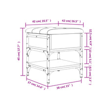 Laden Sie das Bild in den Galerie-Viewer, Pouf con Contenitore Rovere Fumo 42x42x45 cm in Legno Multistrato