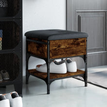Laden Sie das Bild in den Galerie-Viewer, Pouf con Contenitore Rovere Fumo 42x42x45 cm in Legno Multistrato