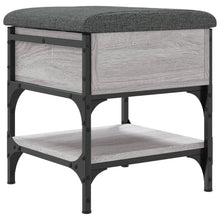Laden Sie das Bild in den Galerie-Viewer, Pouf con Contenitore Grigio Sonoma 42x42x45 cm in Legno Multistrato