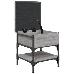 Pouf con Contenitore Grigio Sonoma 42x42x45 cm in Legno Multistrato