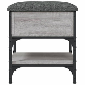 Pouf con Contenitore Grigio Sonoma 42x42x45 cm in Legno Multistrato
