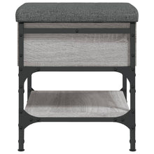 Laden Sie das Bild in den Galerie-Viewer, Pouf con Contenitore Grigio Sonoma 42x42x45 cm in Legno Multistrato